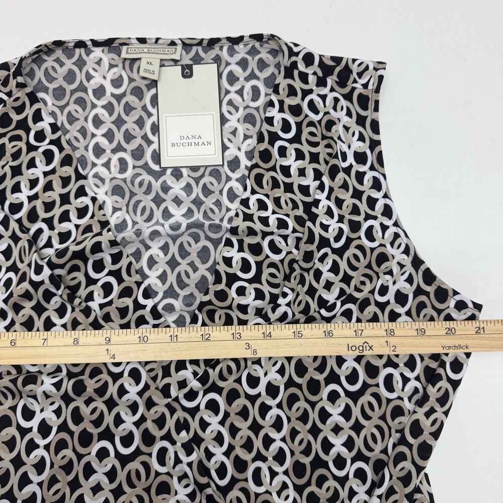 NWT Dana Buchman Sleeveless Faux Wrap Sheath Dress Womens XL Casual Momcore Boho - Picture 6 of 10